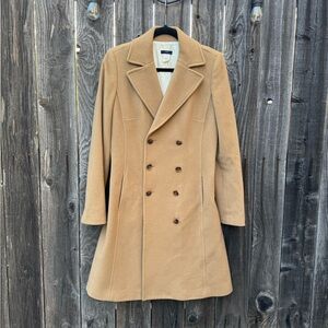 J Crew Wool and Cashmere Double Breasted Trench Coat Beige/Camel size 4T lined